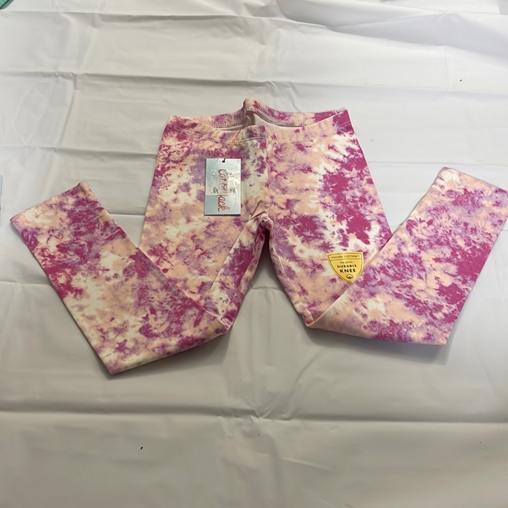 Cat & JackJack girls pants, size 4T, pink and white and peach color NWT